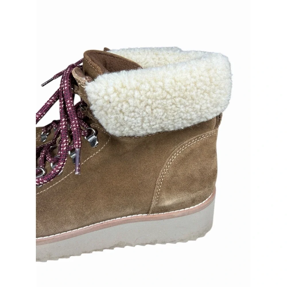 Sam Edelman‎ Franc Shearling Lined Suede Hiking Boots Womens 8 Lug Sole Winter